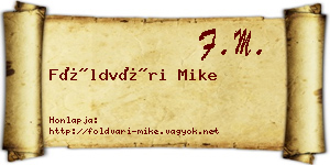 Földvári Mike névjegykártya